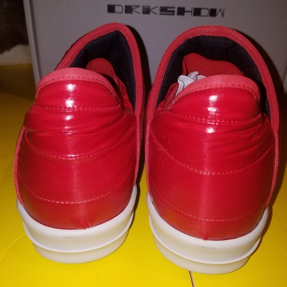 NWT. Rick Owens puffer quilted red down sneakers 41 - Picture 5 of 9